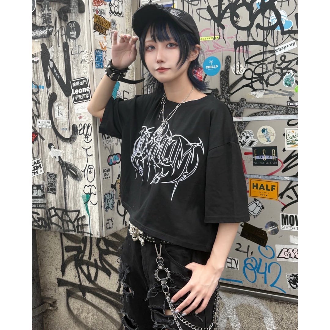 ネックピアス☆ロゴクロップドTシャツ | VOLCAN&APHRODITE 公式通販