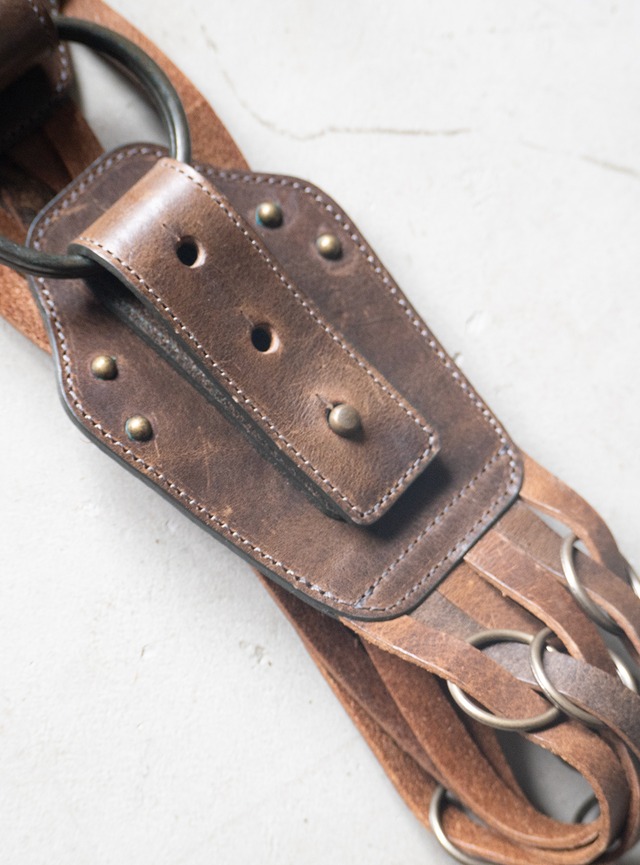 "Gabardine K.T" used Leather mesh belt