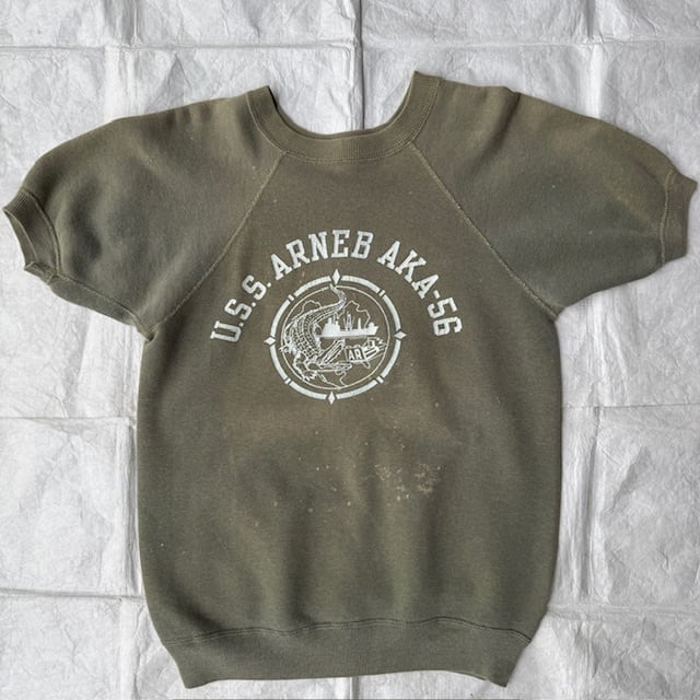 60s スウェット ラグラン ヴィンテージ army THE OLD WEST 半袖スウェット 60s USS ARNEB ミリタリー ラグラン ヴィンテージ古着