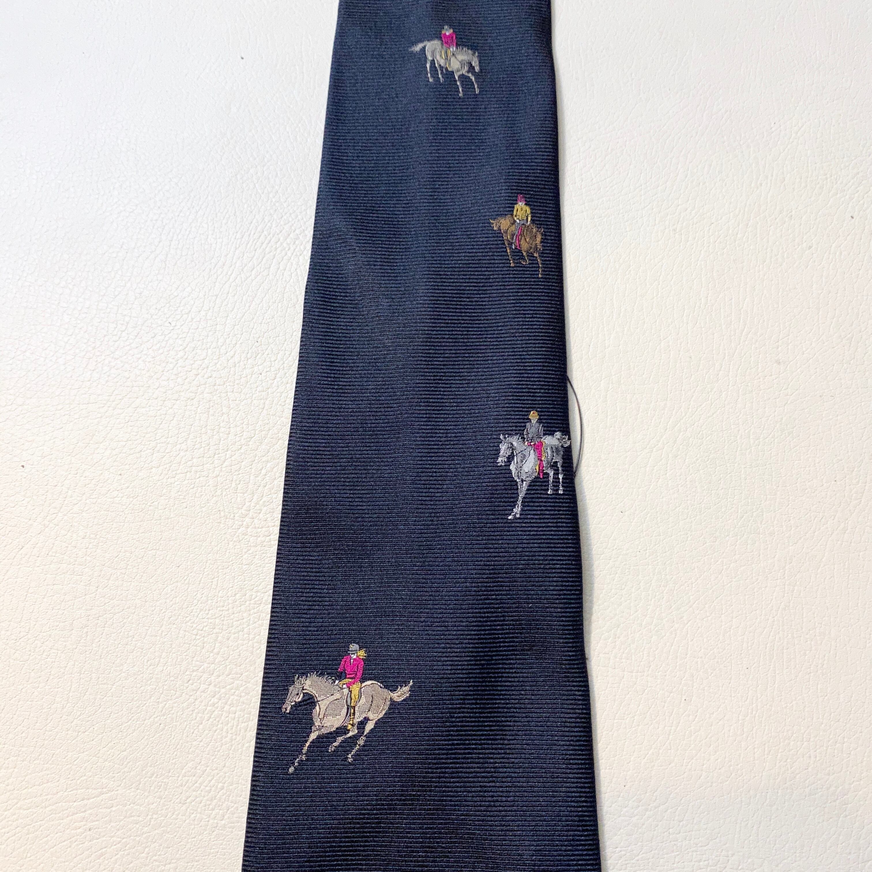 DOMINIQUE FRANCE horse riding woven silk tie | NOIR ONLINE