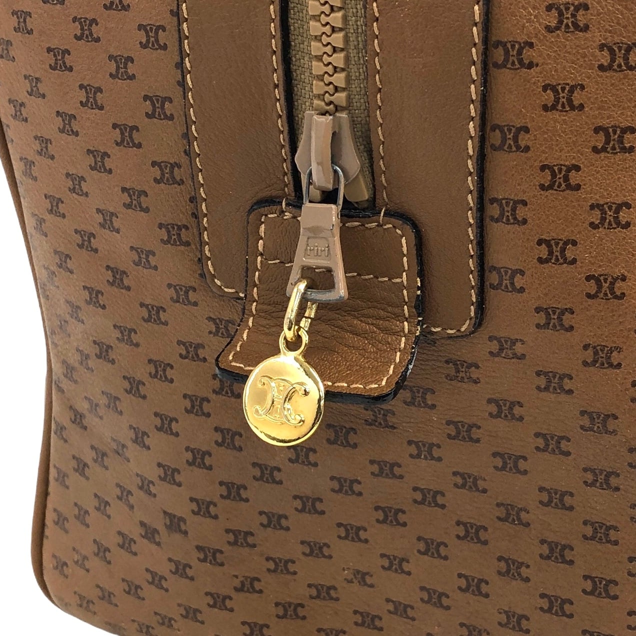 CELINE セリーヌ トリオンフ PVC レザー ボストンバッグ ハンドバッグ