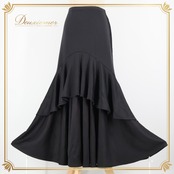 社交ダンス 衣装 スカート ブラック系 チャコット Chacott 黒 無地 シンプル フリル 上品 日本製 レッスン 練習 ストレッチ オールブラック 伸縮 かわいい ダンス衣装