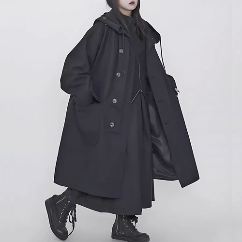 Stand collar quilted long coat C0562