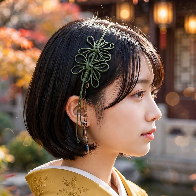 飾り結びカチューム「きみのおもわく」【軽量・簡単】浴衣や着物、日常使いにも。