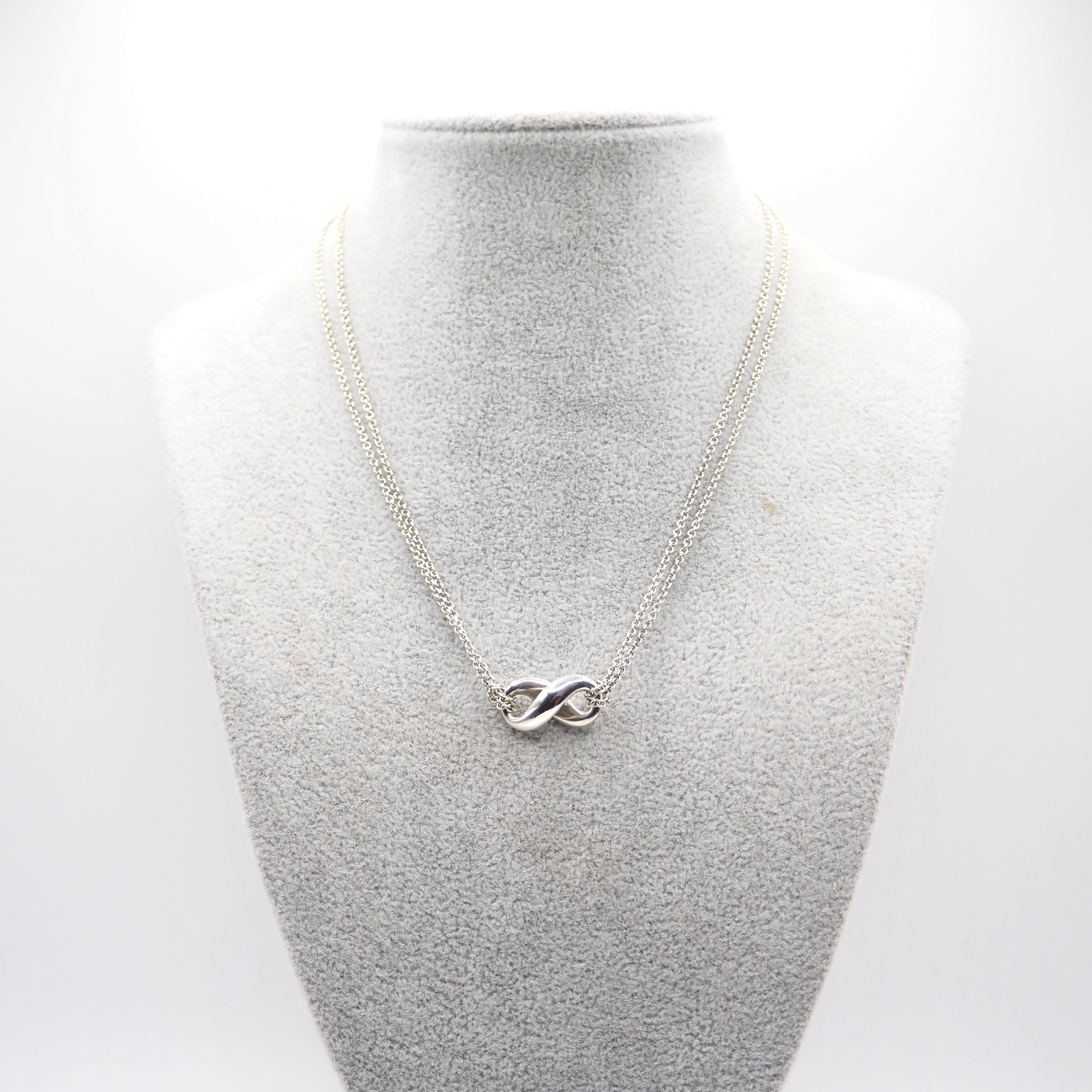 Tiffany&Co. インフィニティダブルチェーンネックレス シルバー925
