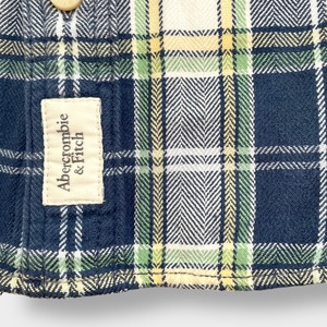 Abercrombie & Fitch ネルシャツ ヘビーネル フランネルシャツ マルチカラー 長袖 チェック柄 カジュアルシャツ フラップポケット L アバクロ US古着