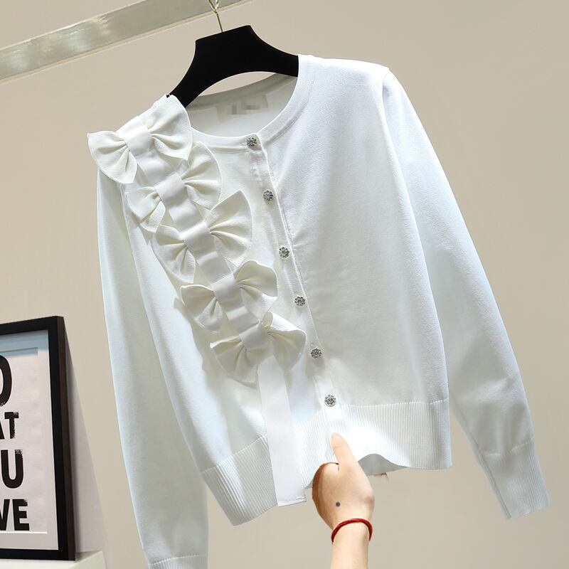 アシンメトリー リボンカーディガン  2207