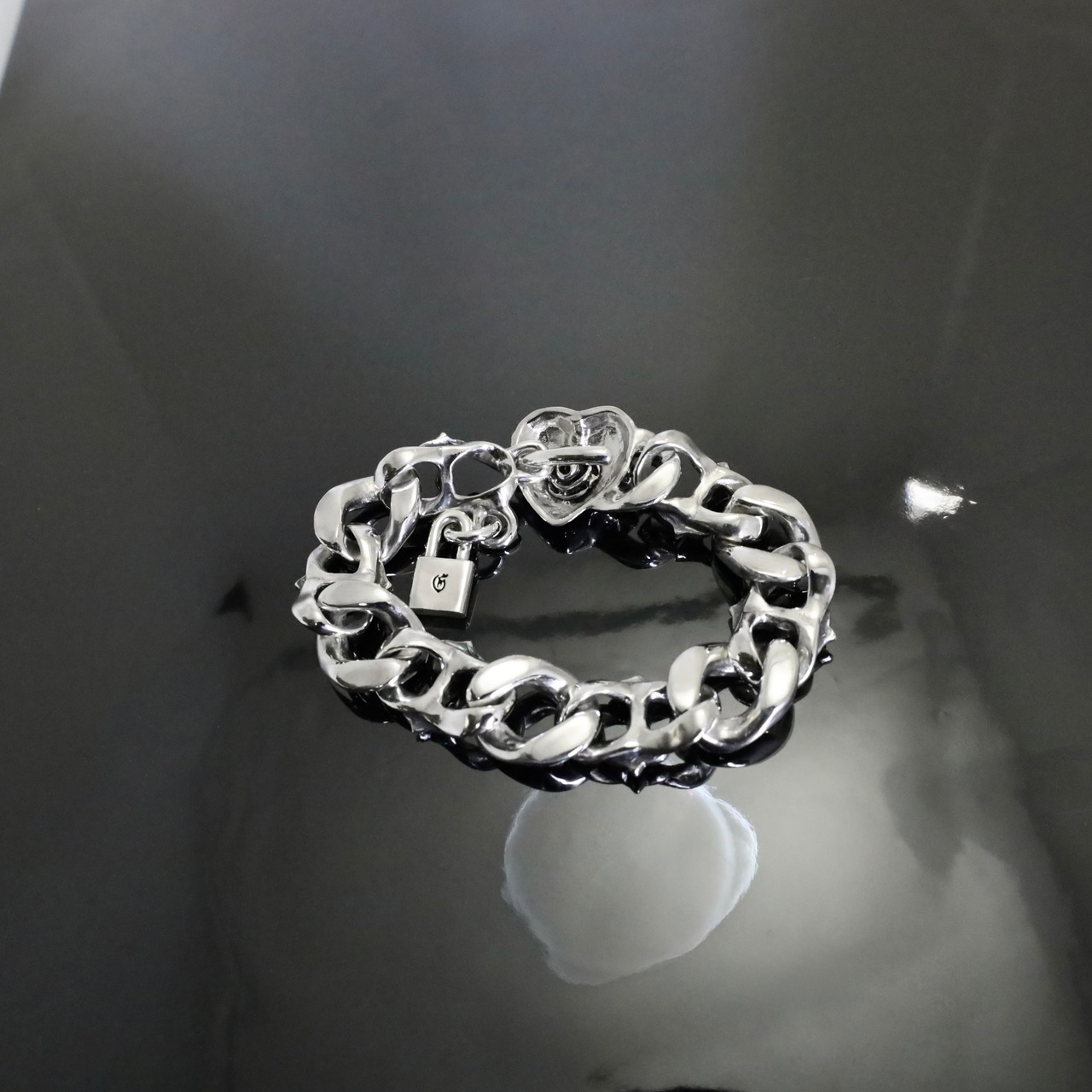 #1 & BUTTERFLY COMBO BRACELET HEART CLASP w/PADLOCK / #1 & バタフライ コンビ ブレスレット・ハートクラスプ