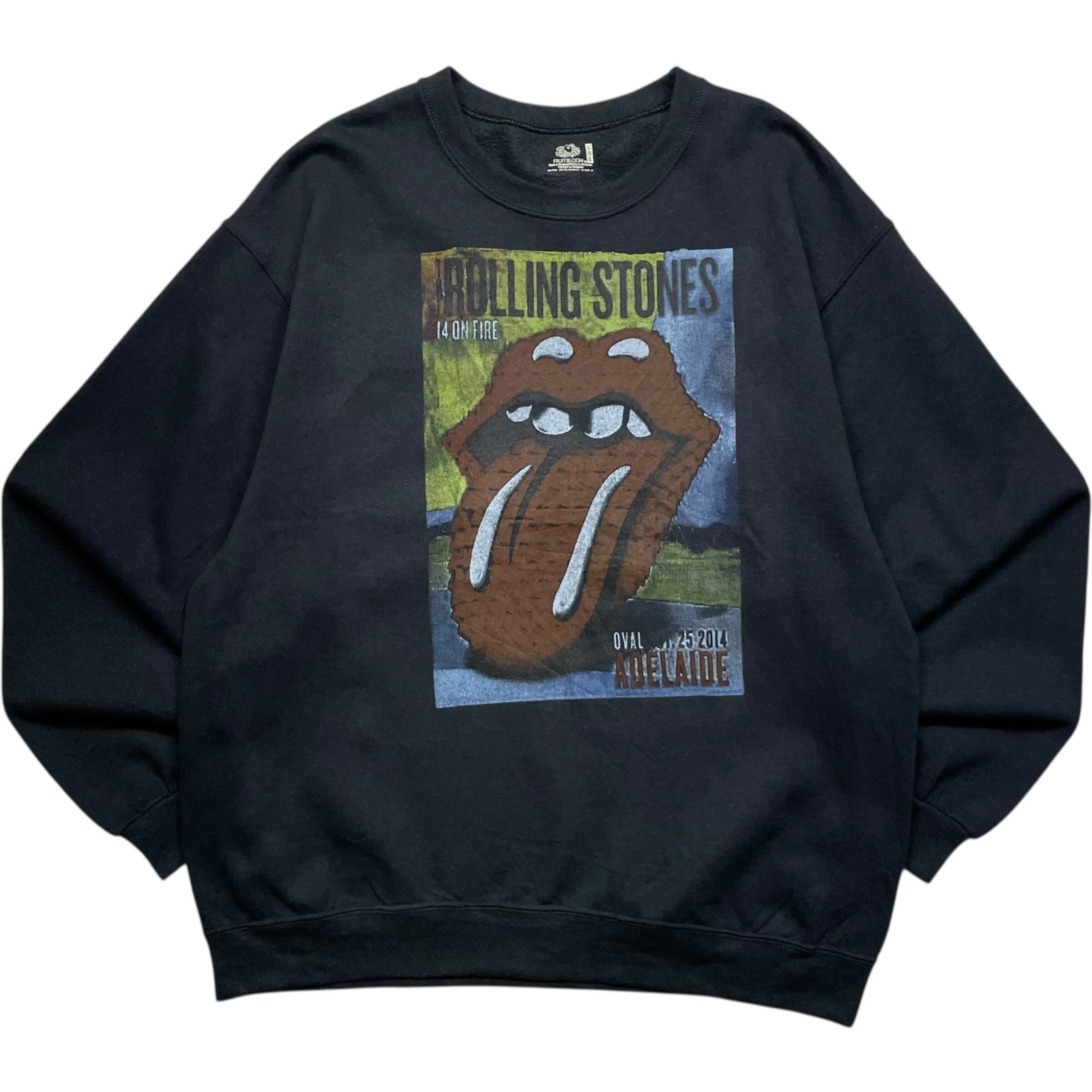 《L》 FRUIT OF THE ROOM フルーツオブザルーム ローリングストーンズ バンド プリント ブラック no.9442