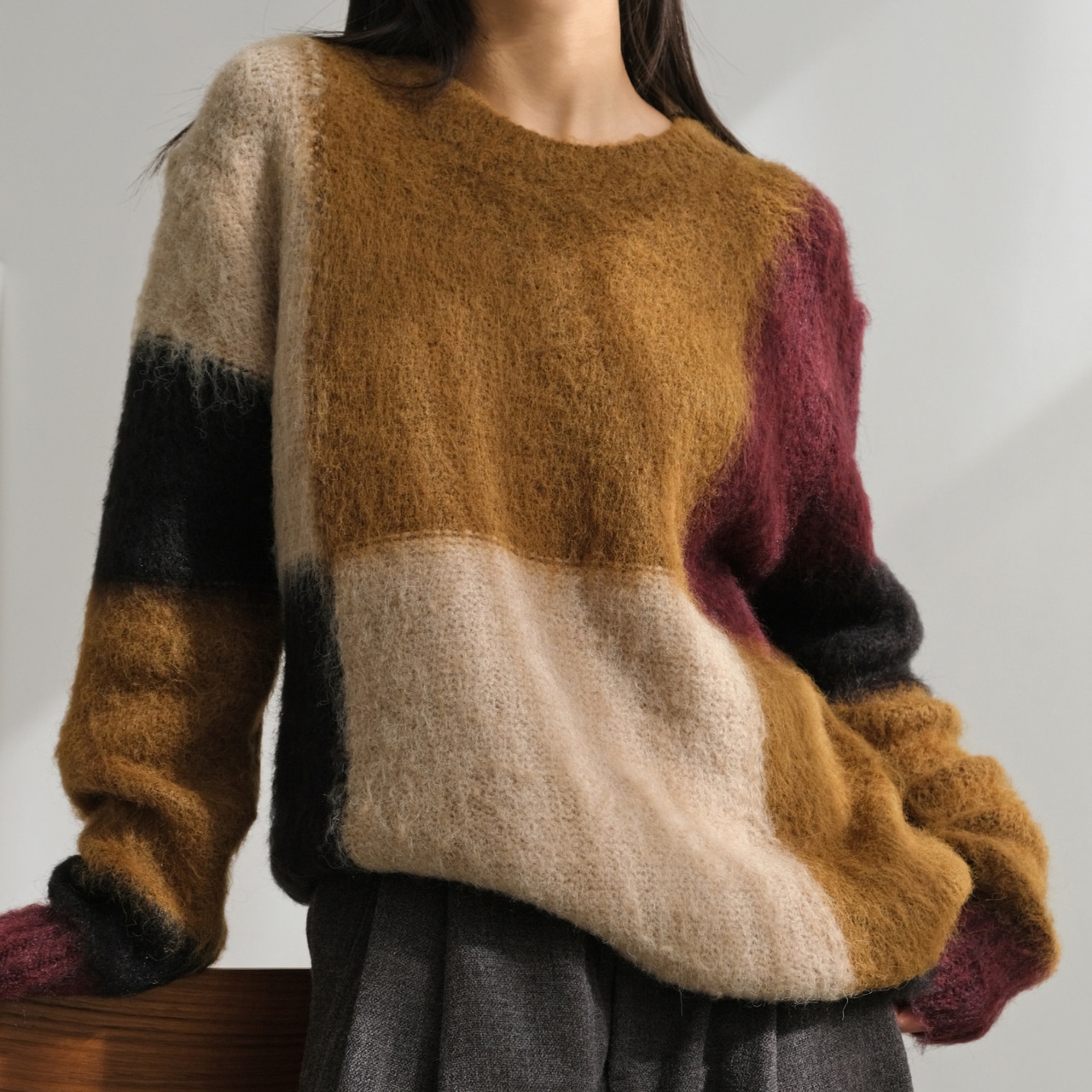 Patchwork Oversized Knit T4252