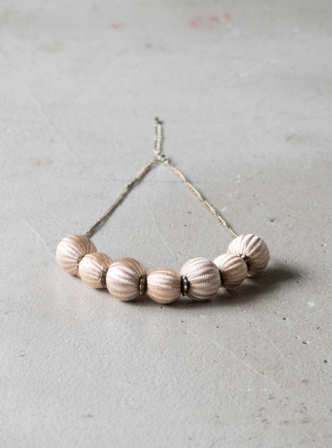 unknown used Fabric wrapped beads necklace