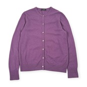 カシミヤ100% TAKASHIMAYA タカシマヤ ニット カーディガン M/バイオレット レディース