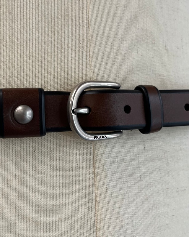 【2025/SS PRADA】rope leather switching belt