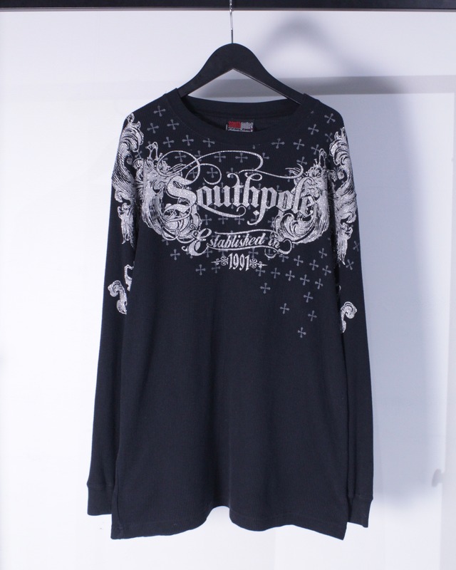 【Caka BLACK】"SOUTH POLE" Gothic Design Loose L/S Thermal T-Shirt