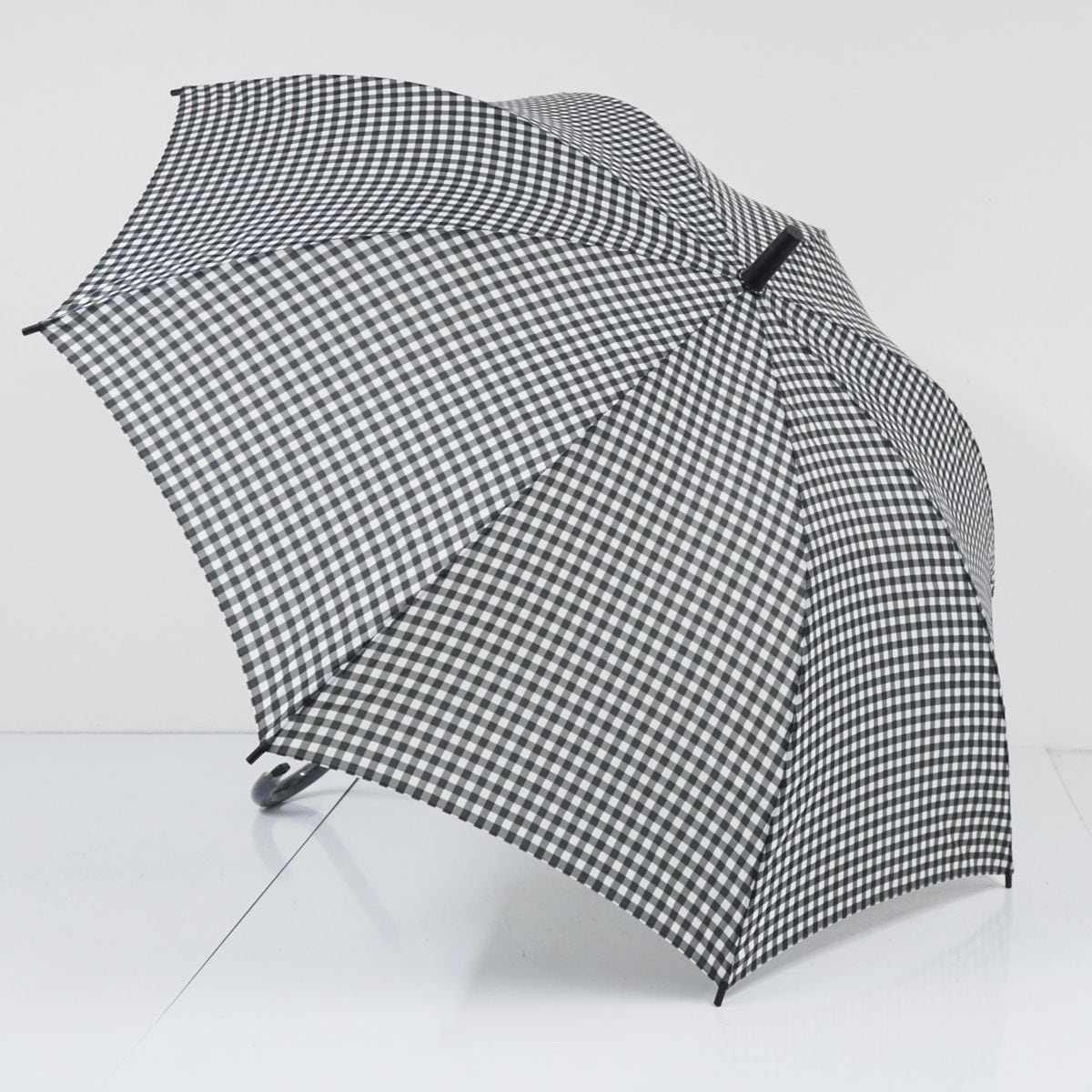 MUJI 無印良品 傘 USED美品 しるしのつけられる傘 ギンガムチェック 白