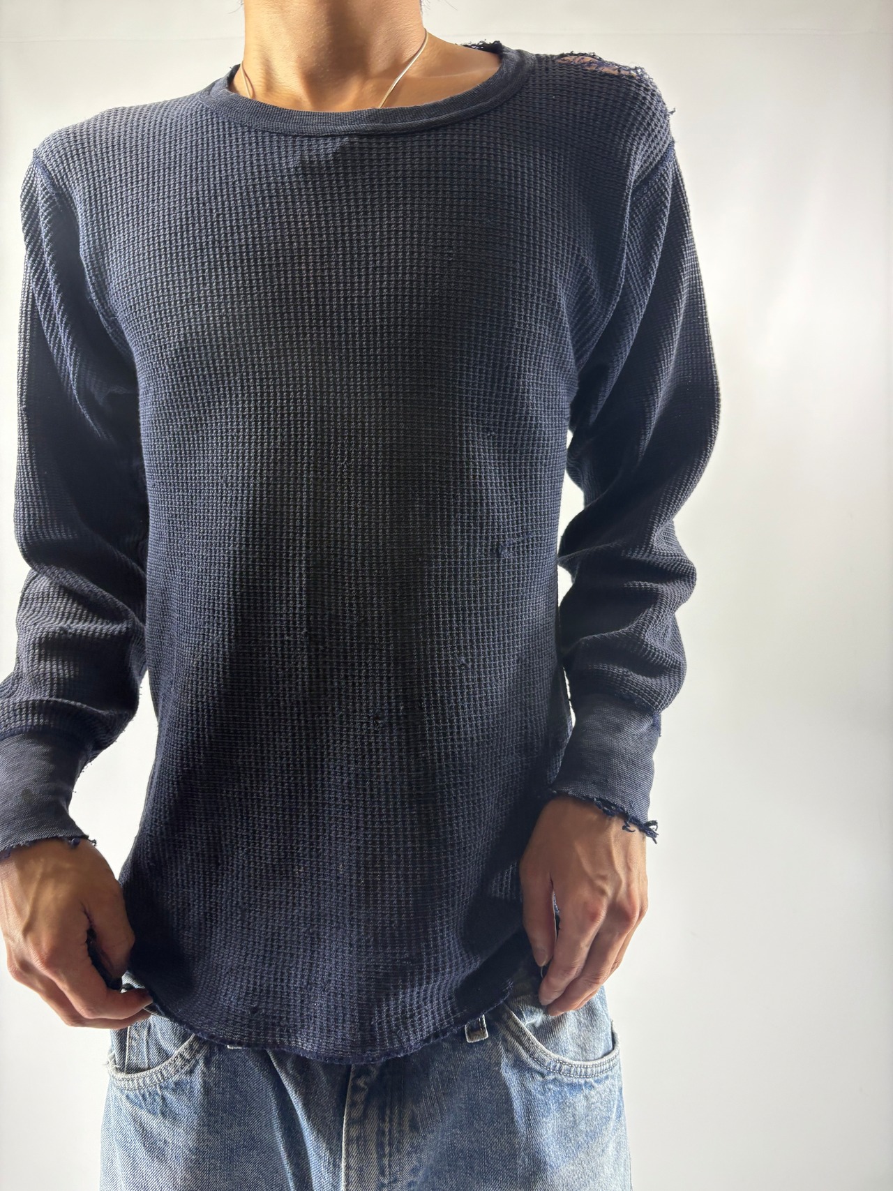 1980s Hanes Distressed Thermal Long Sleeve