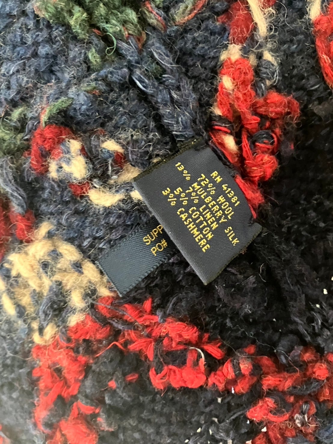 TRL136】RALPH LAUREN ラルフローレン ハンドニットガウン マルチ