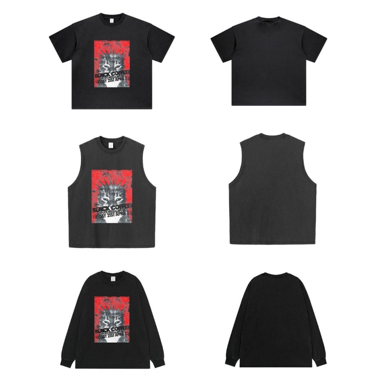 VINTAGE ストリート ロックキャット Tシャツ T1777