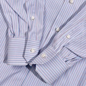 イタリア製 BARBA バルバ ストライプ柄 BD ボタンダウン 長袖 ワイシャツ ドレスシャツ 40 15 3/4 /ブルー系 メンズ