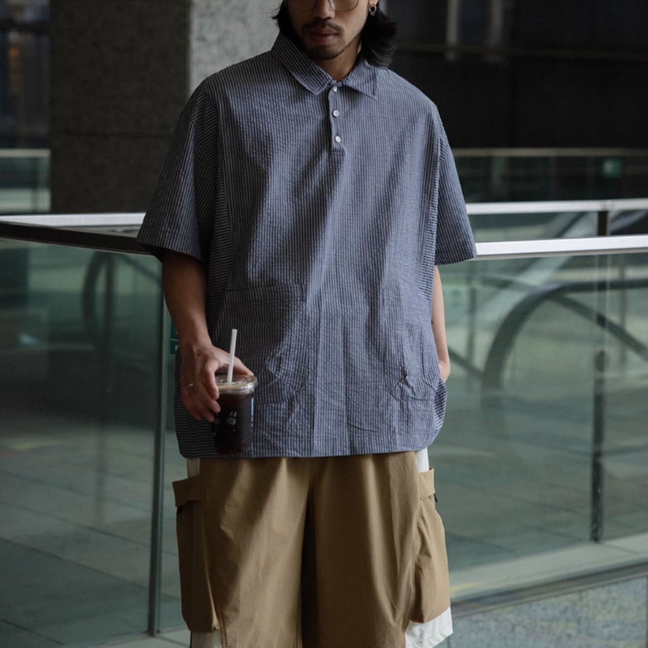 プルオーバールーズ半袖シャツ　0718