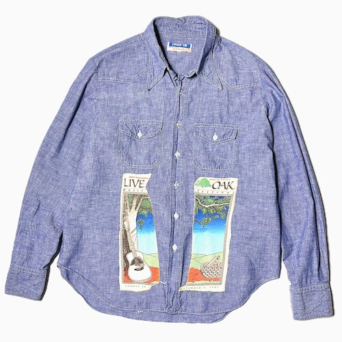 Vintage 70's【PACK-IN】Chambray Western Shirt