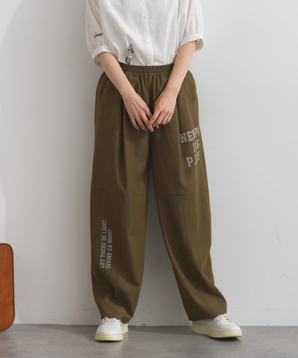 J262004 【接触冷感シリーズ】 ツイルワーク風ロゴパンツ / Cool Touch