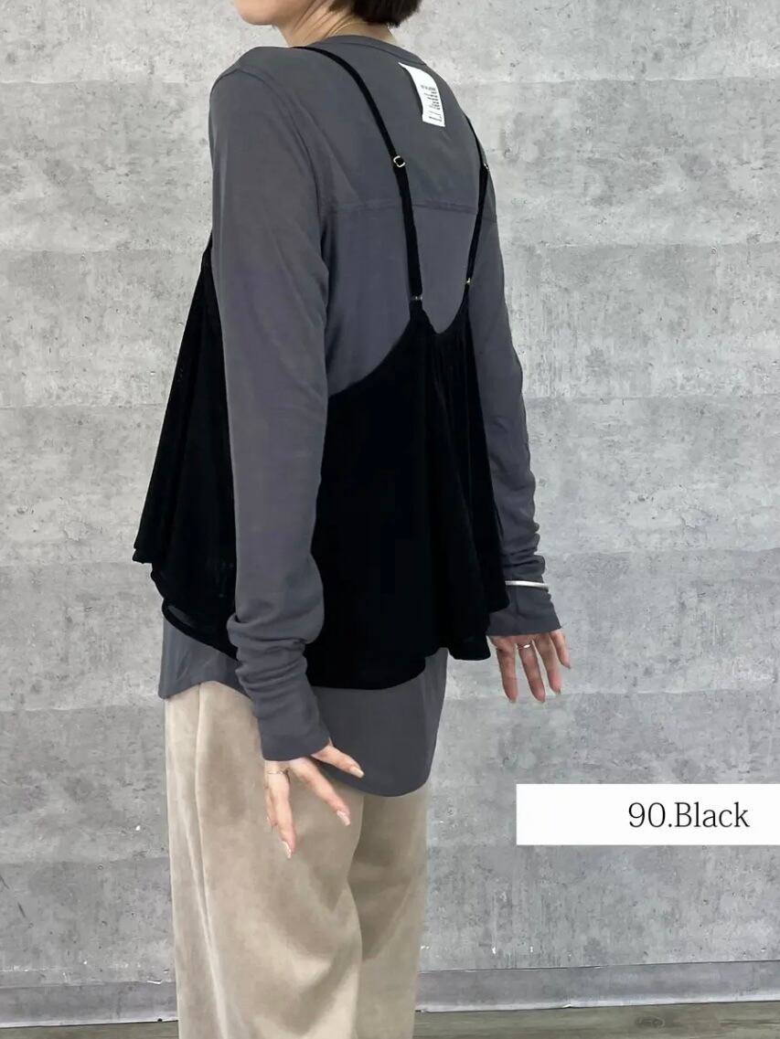 送料無料】AnnaKerry(アンナケリー)メッシュベロアキャミソール