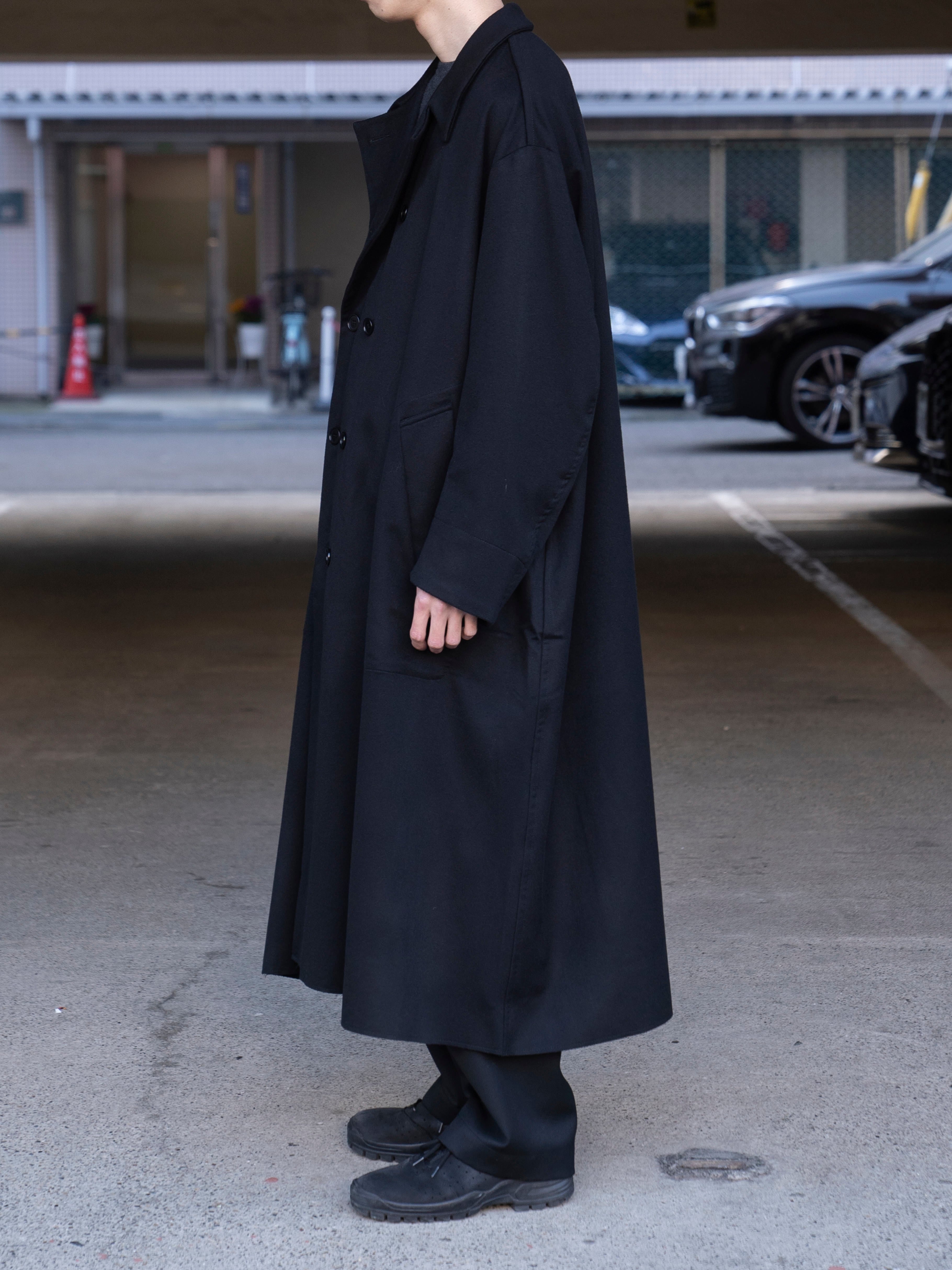 GABRIELA COLL GARMENTS HEAVY WOOL BREASTED COAT BLACK S13-230