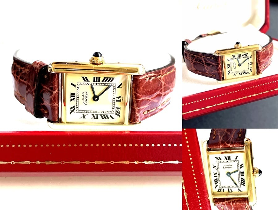 Cartier カルティエ TANK MUST WATCH マストタンク SM ヴェルメイユ W1003153 ローマンインデックス アイボリー文字盤 時計