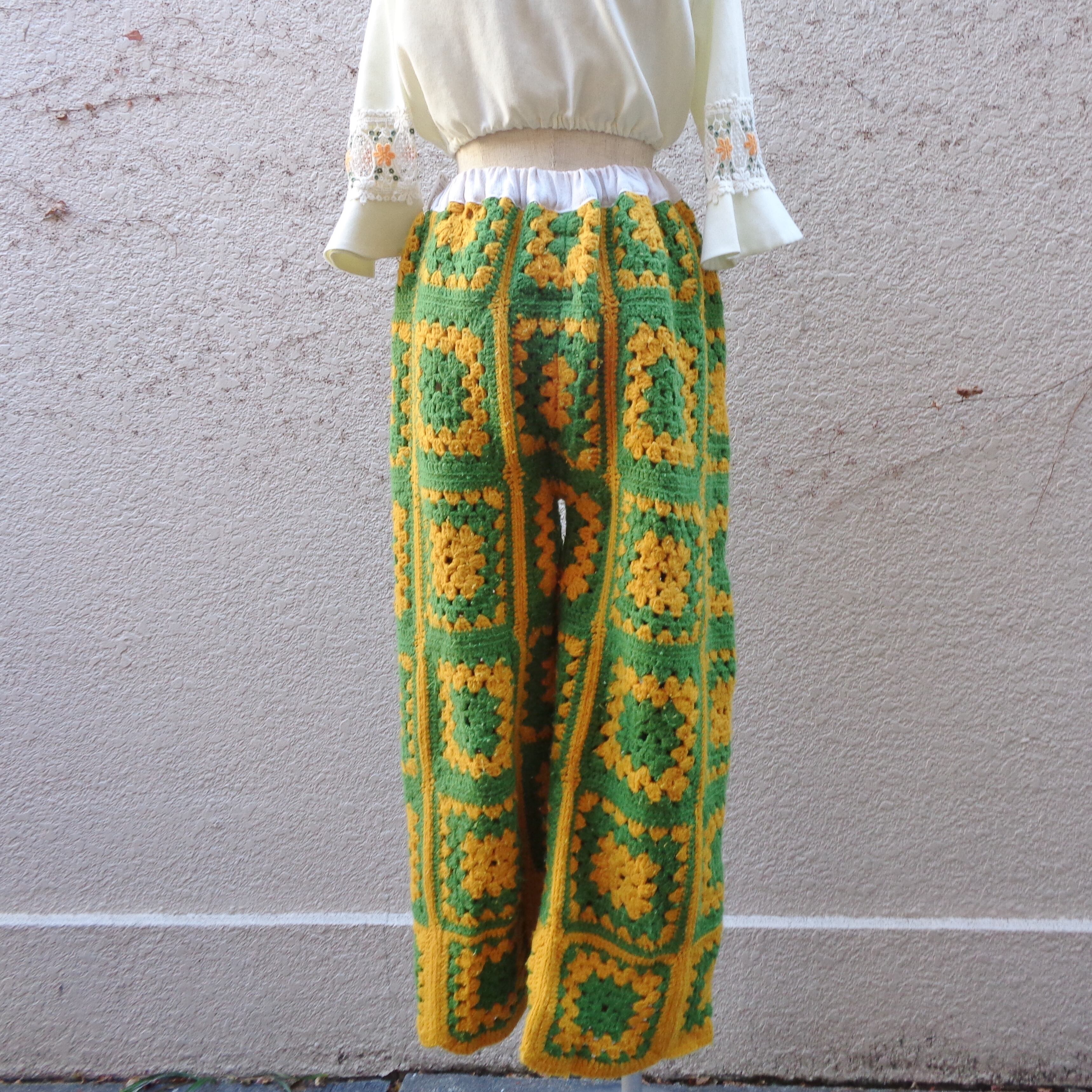Remake granny square croshet pants／リメイク グラニースクエア
