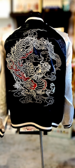 新作限定商品⭐龍 刺繍 リバ-シブルスカジャン JSKJ-705 ブラック 3XL