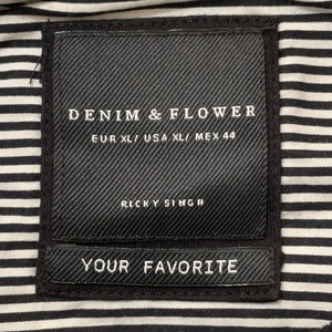 【DENIM&FLOWER】プリント スウェット トレーナー スカル ドクロ オールパターン 総柄 XL US古着