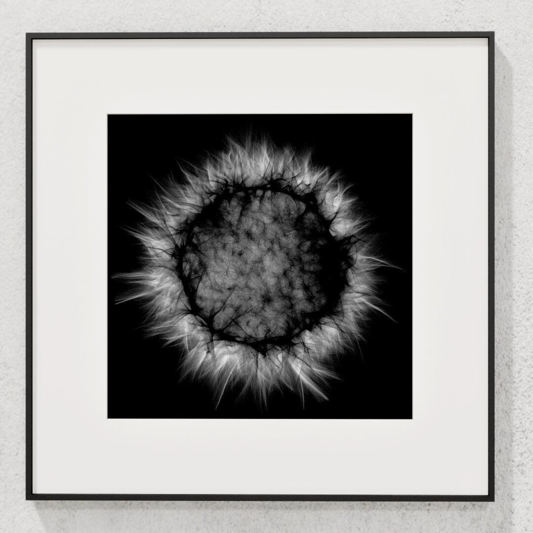 Mk.God - sun, α.001, black, A3ps | 額装済みのオリジナルアート