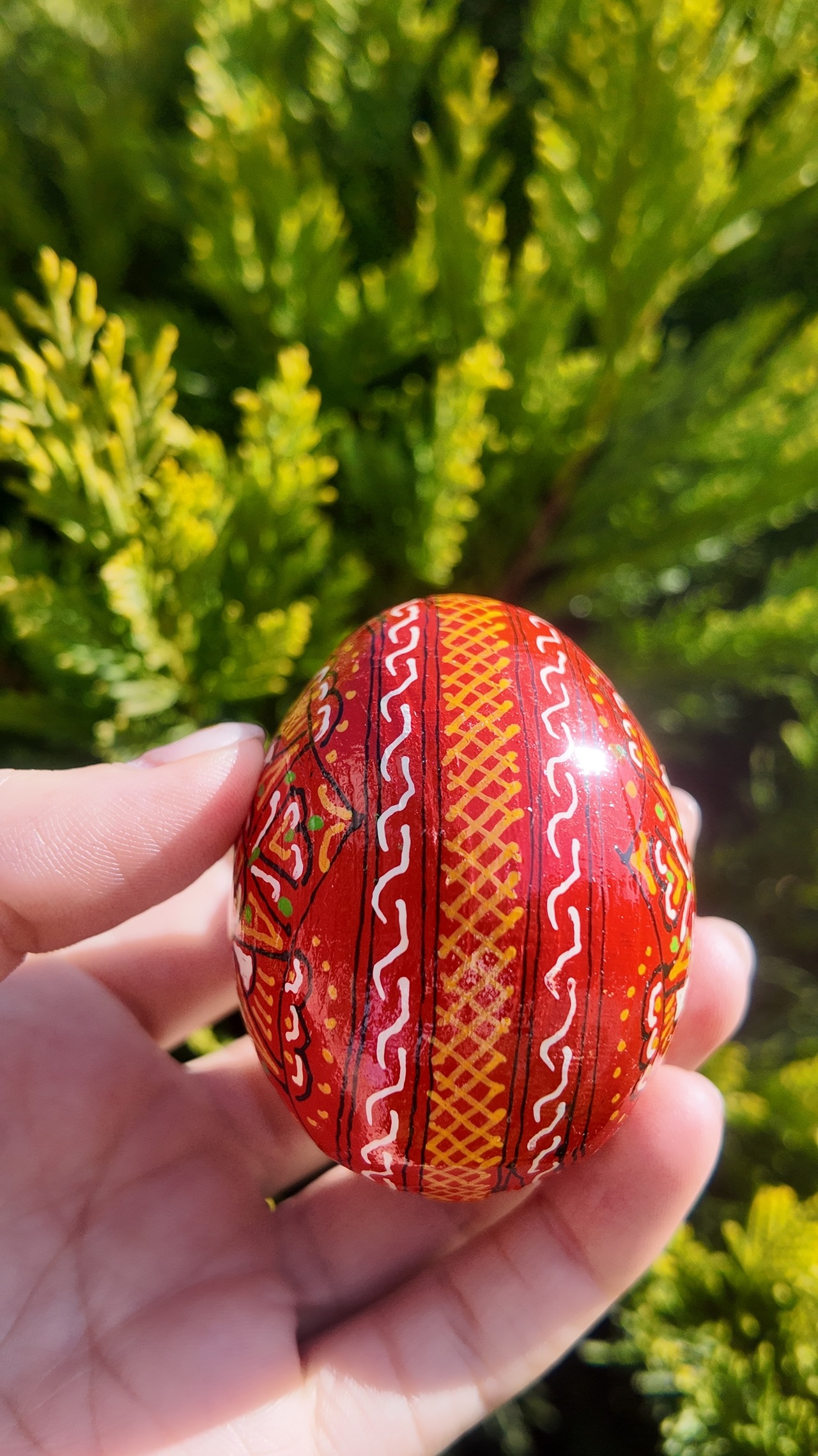 装飾用木製プィサンカ（イースターエッグ）with stand　コロミヤモデル - 13