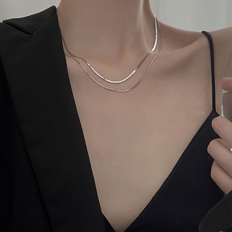 S925レイヤードネックレス