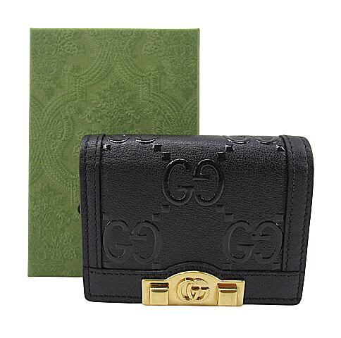 USED] GUCCI“グッチ” GGエンボス レザー カードケース ウォレット