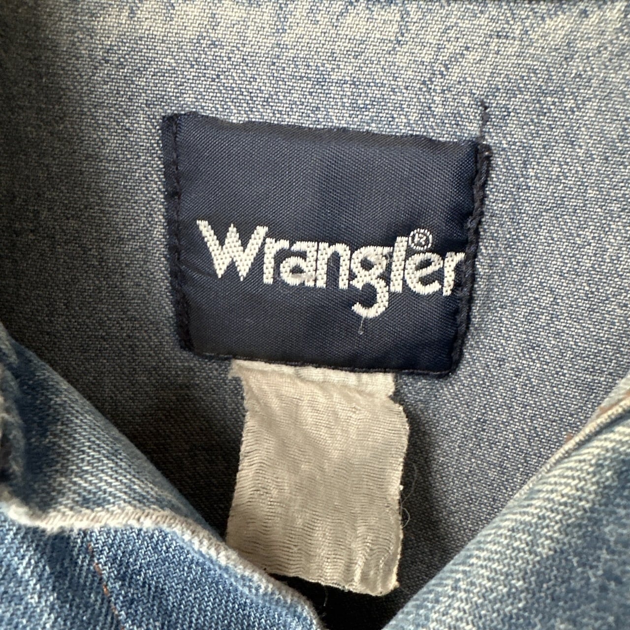80s wrangler ラングラー 良色落ち ボタン欠け デニムシャツ