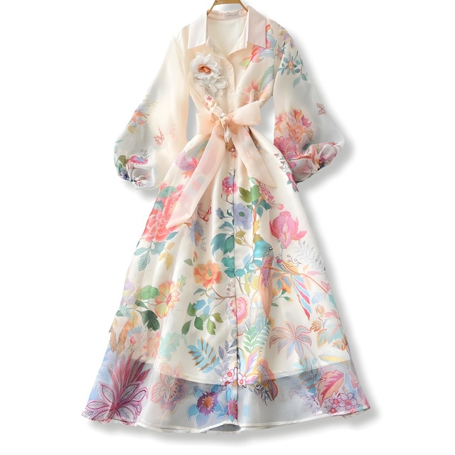 エクラフローラルリボンワンピース L1867