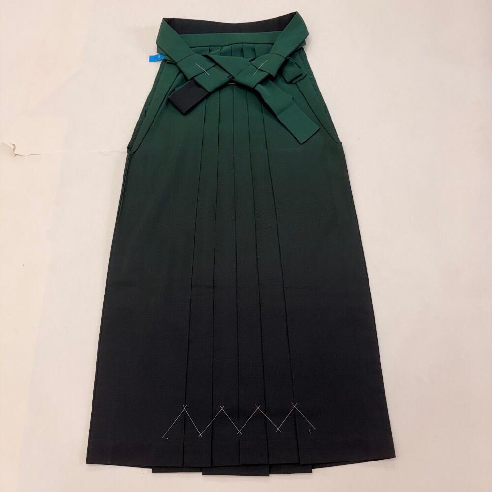 袴 2L size 紐下丈99cm 行灯袴 卒業袴 女性用袴 緑 ぼかし 中古 5897