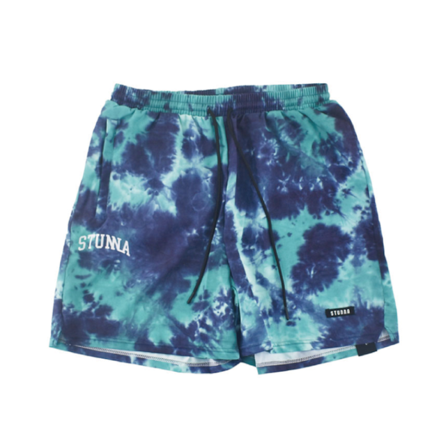 Tie dye shorts : green ocean