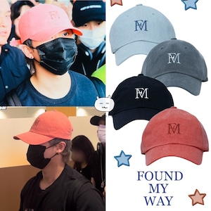 今だけセール!★Stray Kids チャンビン 着用!!【FOUND MY WAY】Signature Big Logo ball cap - 4COLOR