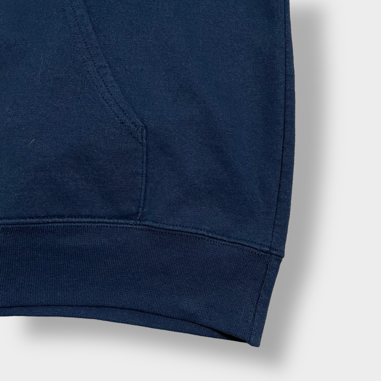 champion 高校 プリント アーチロゴ パーカー プルオーバー スウェット フーディー ネイビー セント・メアリーズ・ライケン M チャンピオン us古着