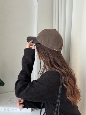 【ORIGINAL】leather velour cap