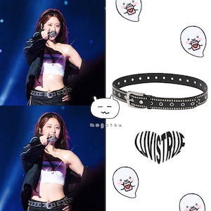 ★LE SSERAFIM ユンジン 着用!!【LUVISTRUE】SM STUD BELT(BLACK)