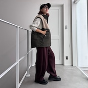 【受注予約:10月上旬入荷予定】ピーチボア切替中綿vest/カーキ