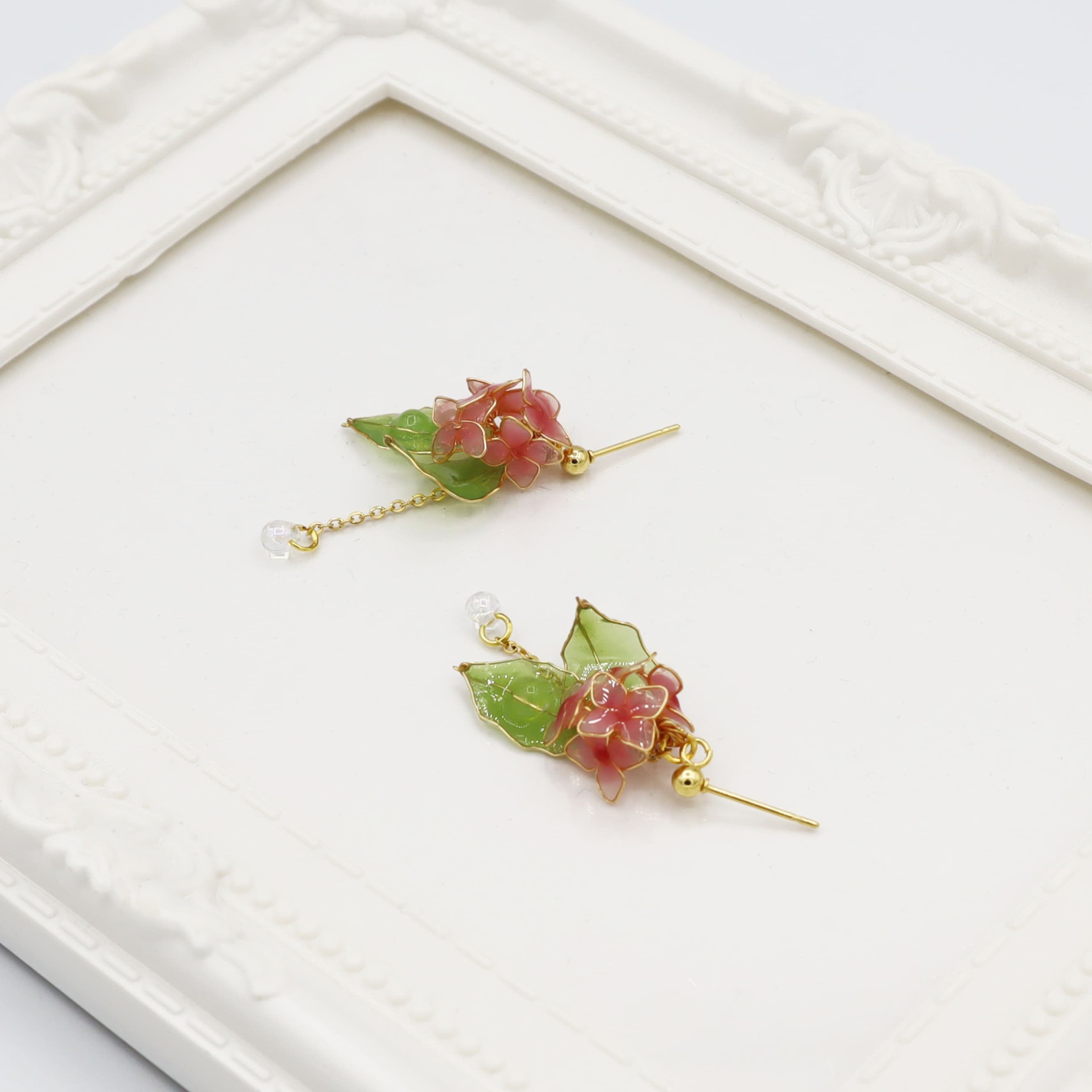 紫陽花ピアス（pink）