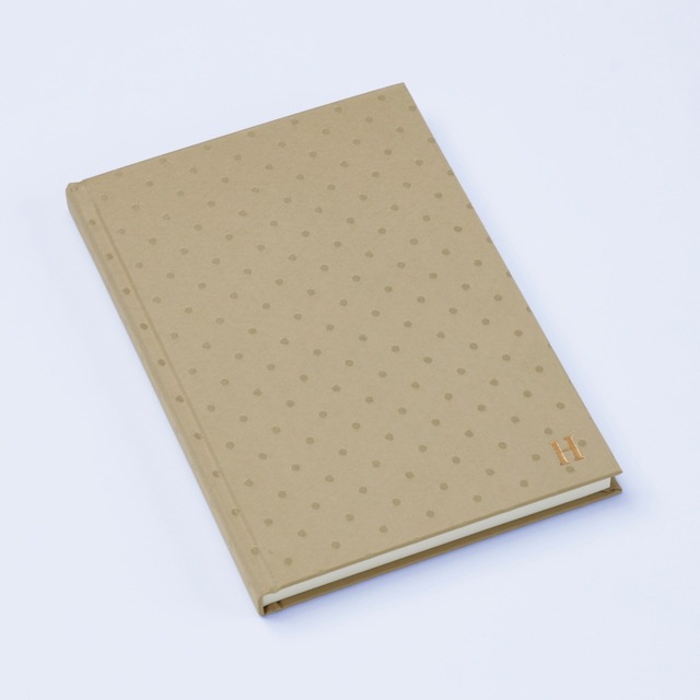 【HONcept】テキスタイルノート Charm Dot（水玉） - Beige 02（ベージュ）ノート