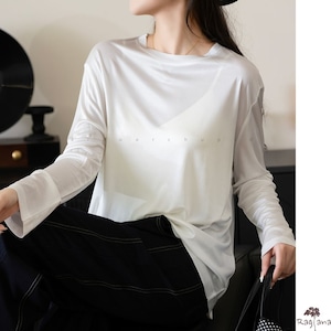 シンプル 長袖Tシャツ M 4col 250352
