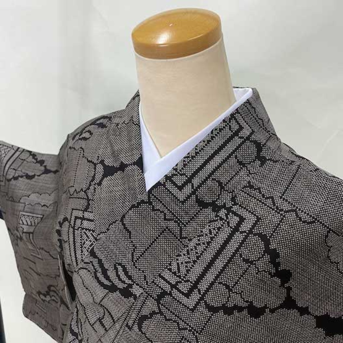 正絹 ✨極美品 本泥染袋帯 お値打ち 肥り 金通し 縞 六