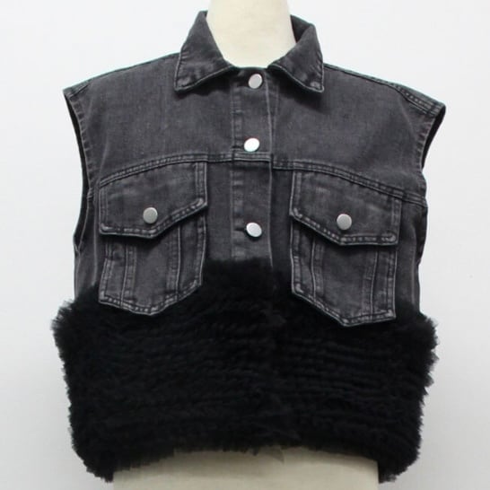 チュールドッキングデニムベスト